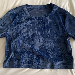 Cropped Blue Crushed Velvet S Aeropostale Tee